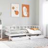 Daybed with Drawers White 80x200 Cm Pine Wood