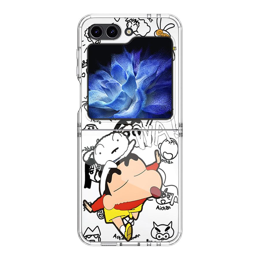 

Case for Samsung Galaxy Flip6 Z Flip 7 6 5 4 3 Flip5 Flip3 Flip4 Flip7 FE Back Phone Cover Funda Shark Crayon Shin Chan Galaxy Z Flip7