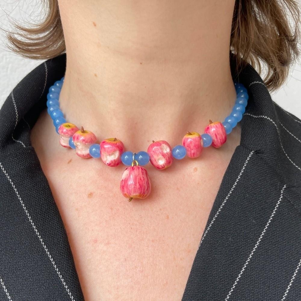 3D Fruit 3D Fruit Necklace Colorful Fruit Beaded Chain Necklace Handmade Necklace Party Use