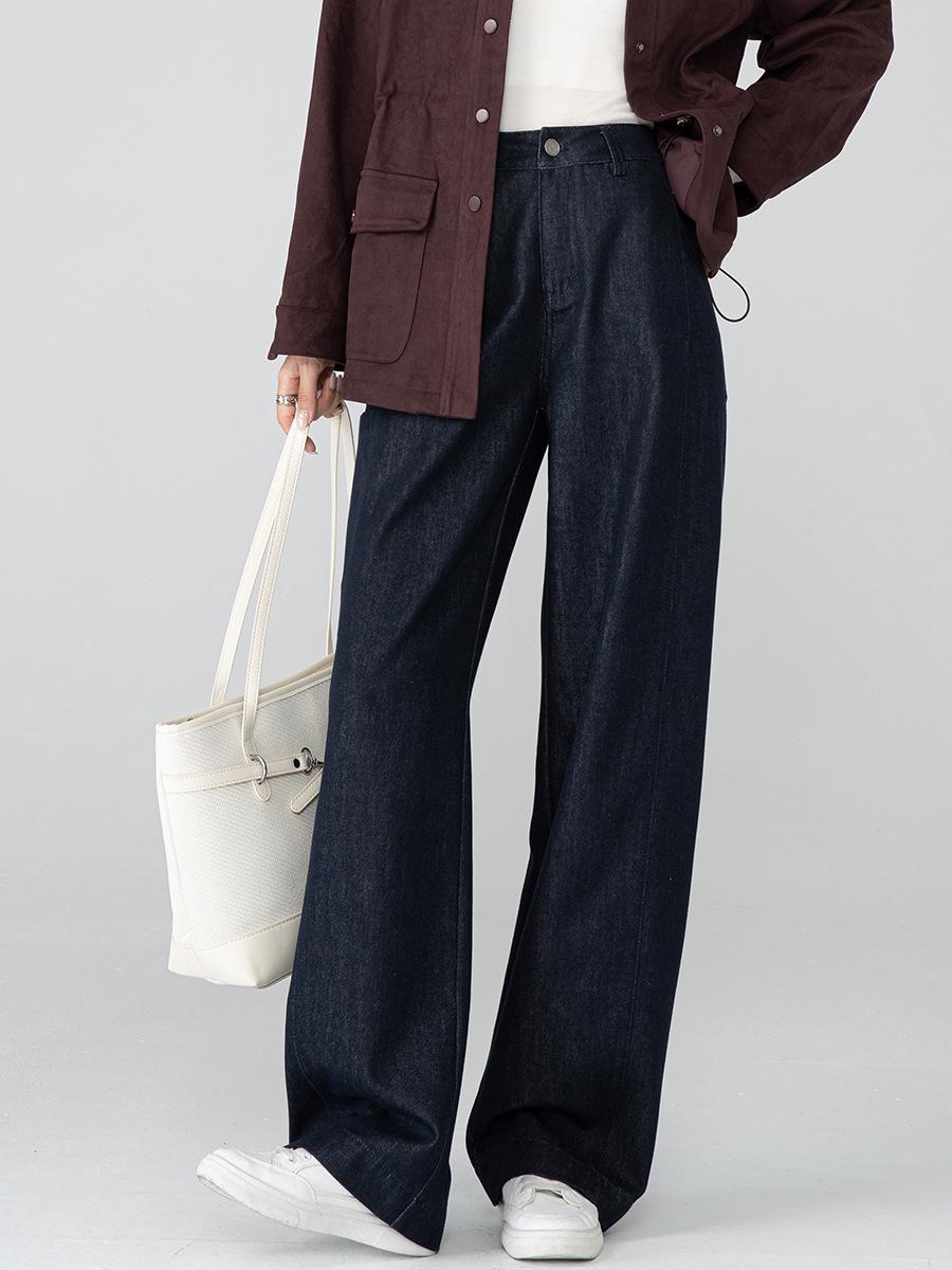 

Xin Ge Modal Women s Wide-Leg Cropped Denim Pants, Spring 2026 - Loose, Slimming, Casual Style 28 джинсовий/синій