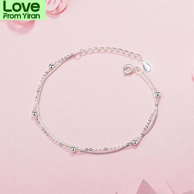 Doppel Schicht Neue Mode Exquisite 925 Sterling Silber Schmuck Perlen Retro Einfache Wilde Temperament Armbänder Sl012