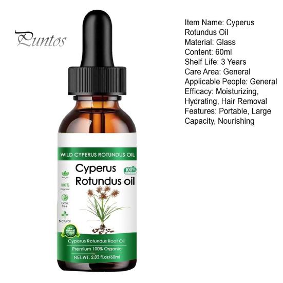 1/2 Stück 60 ml Cyperus Rotundus-Öl für Männer und Frauen, Haarentfernungspflegeöl, reduziert das Körperhaarwachstum, Feuchtigkeitscreme für die Haut, natürliche Pflanzen, nährender Hautschutz