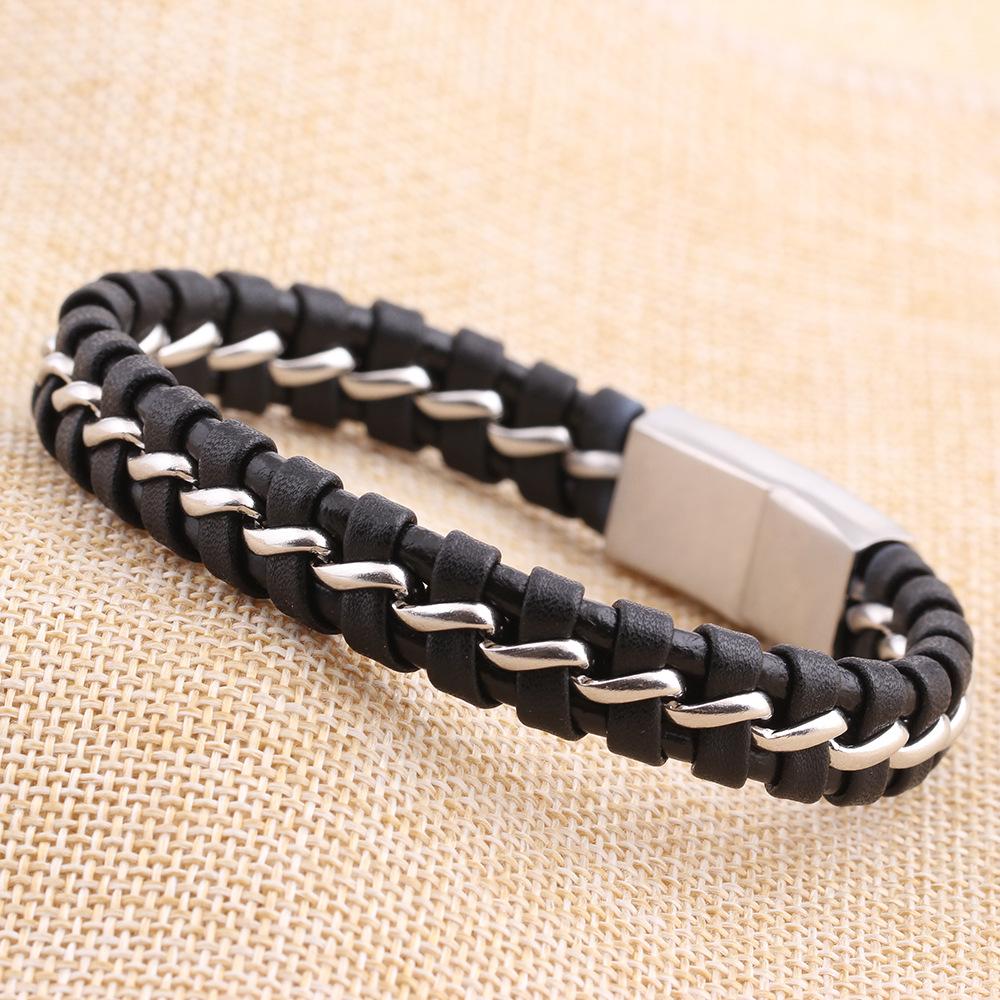 New Chain Woven Bracelet Mixed Leather Bracelet