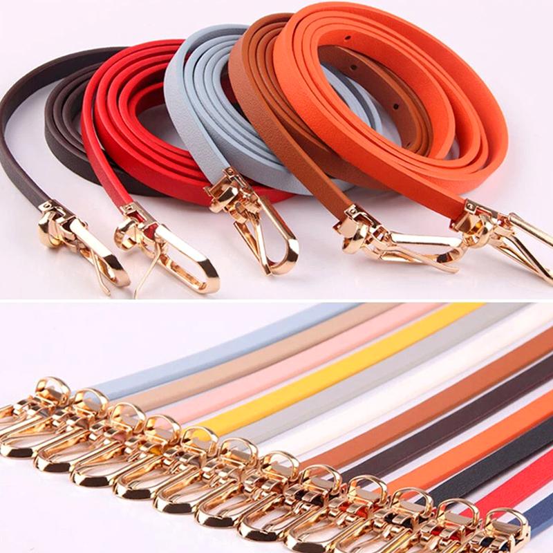 1Pc Solid Color Ladies Skirt Skinny Leather Thin Women Fashion Dress Waist Belt