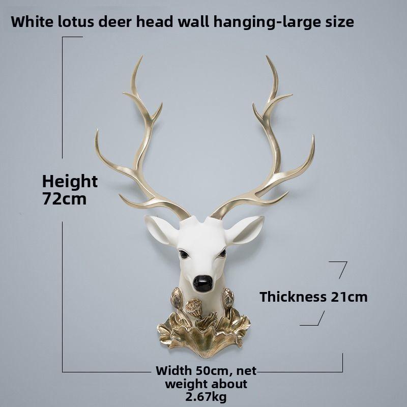 BEPAN Resin decorative items, American-style living room TV background wall decorations, wealth-attracting deer head wall hangers