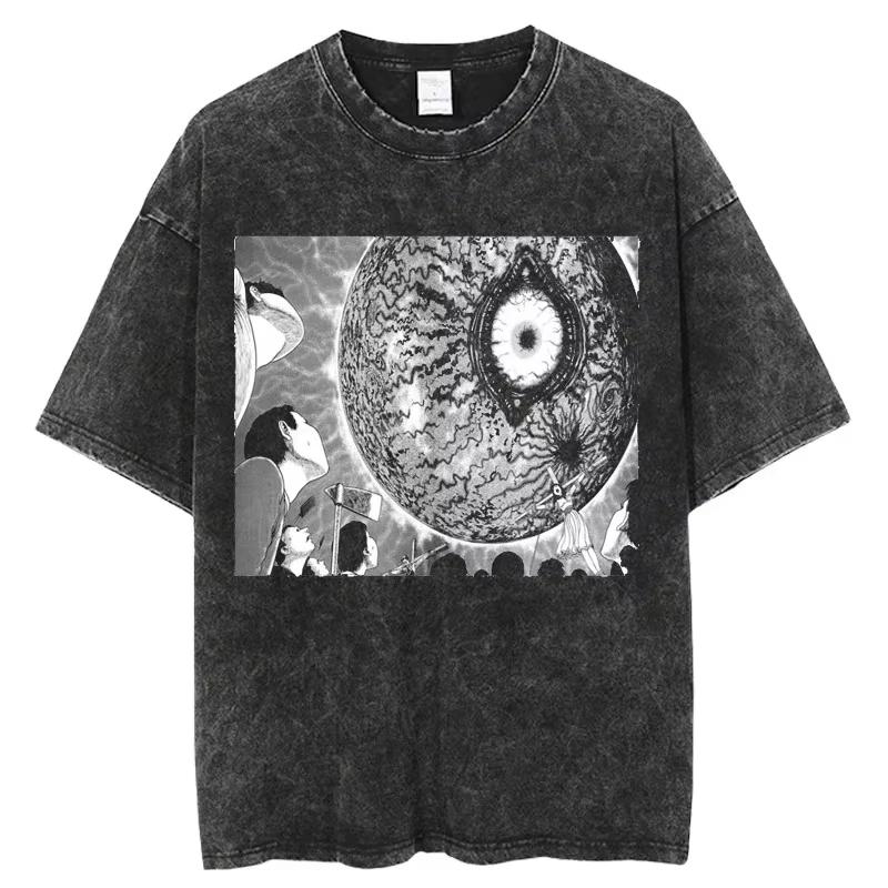 Hot Sale Horror Manga Tomie Graphic T-shirt Men Women T Shirt Hip Hop Y2k Washed Oversized Tee Hip Hop Gothic Cotton T-shirts