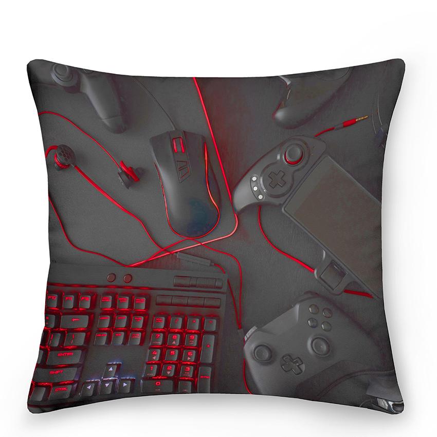 Boy Gamer Print Pillowcase Bedroom Decor Video Game Cushion Cover Home Gamepad  Gift