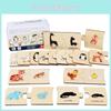 Wooden Puzzle Educational With Numbers And Animal Food Matching For Kids