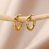 Stainless Steel Irregular Twist Earrings for Women Gold Color Round Hoop Earrings Fashion Jewelry Wedding Gifts