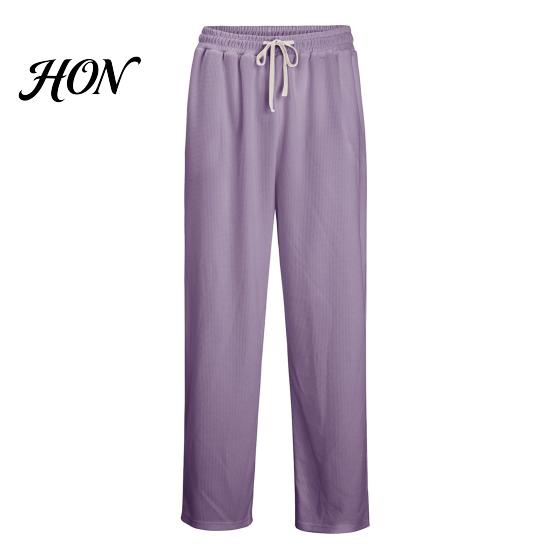 Versatile Outdoor Activewear Men Waffle Baggy Trousers, Wide Leg Drawstring Waist Slacks, Loose Fit Relaxed Travel Pants Casual Sweatpants with