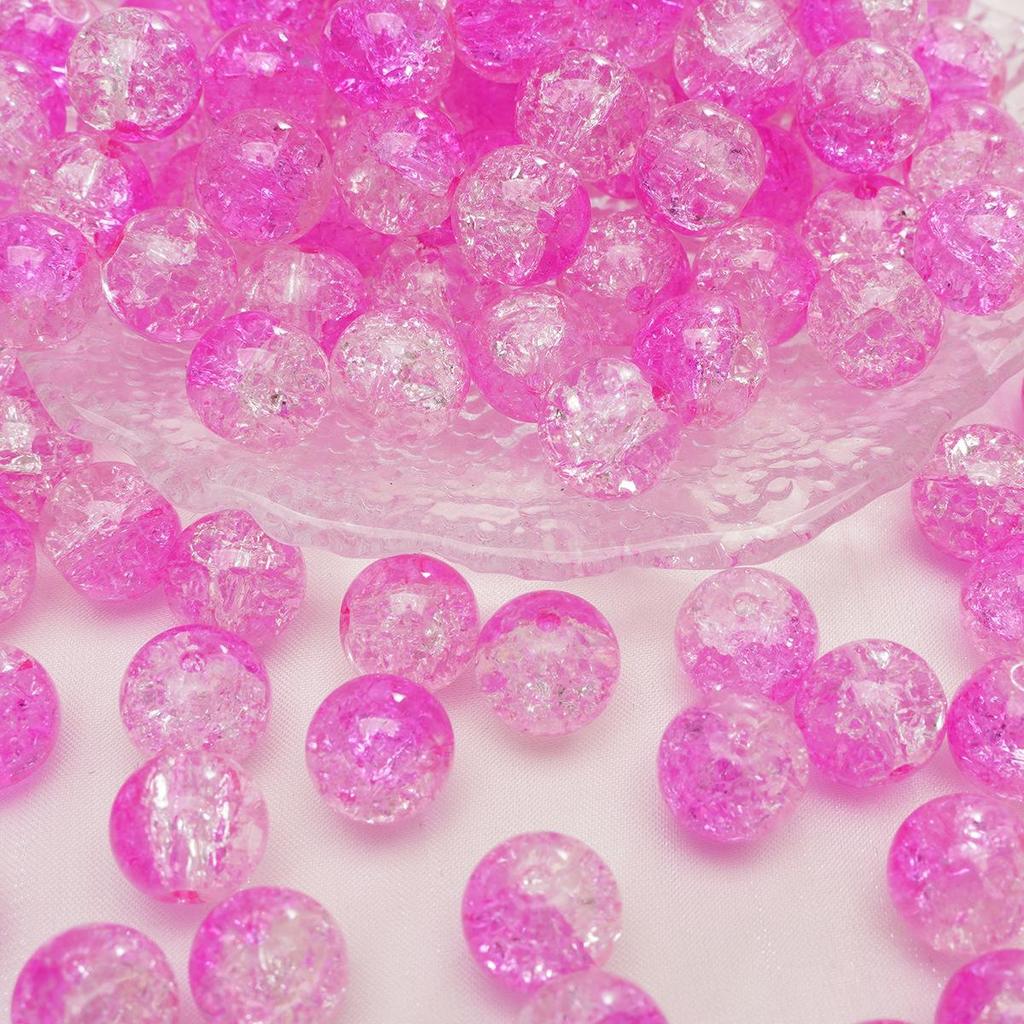 8/10mm Crackle Glass Beads for DIY Jewelry - Round Beads for Bracelets & Necklaces