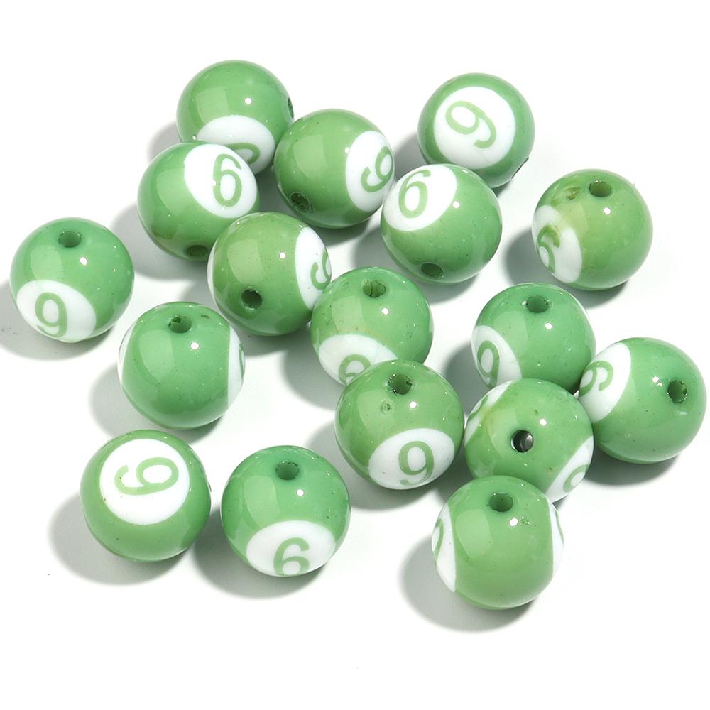 10/50Pcs Colorful Billiards Shape Round Beads Loose Spacer Acrylic Beads For DIY Bracelet Keychain Jewelry Making Accessories