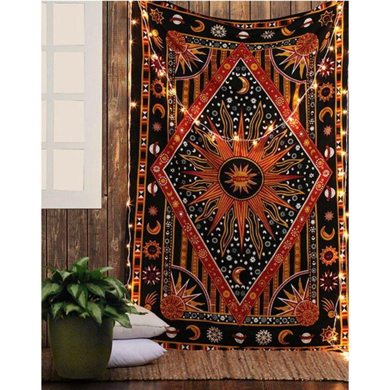 Large Golden Ombre Mandala Wall Tapestry Traditional Indian Hippie Room Decoration Oriental Artist Indian Bedroom Hanging