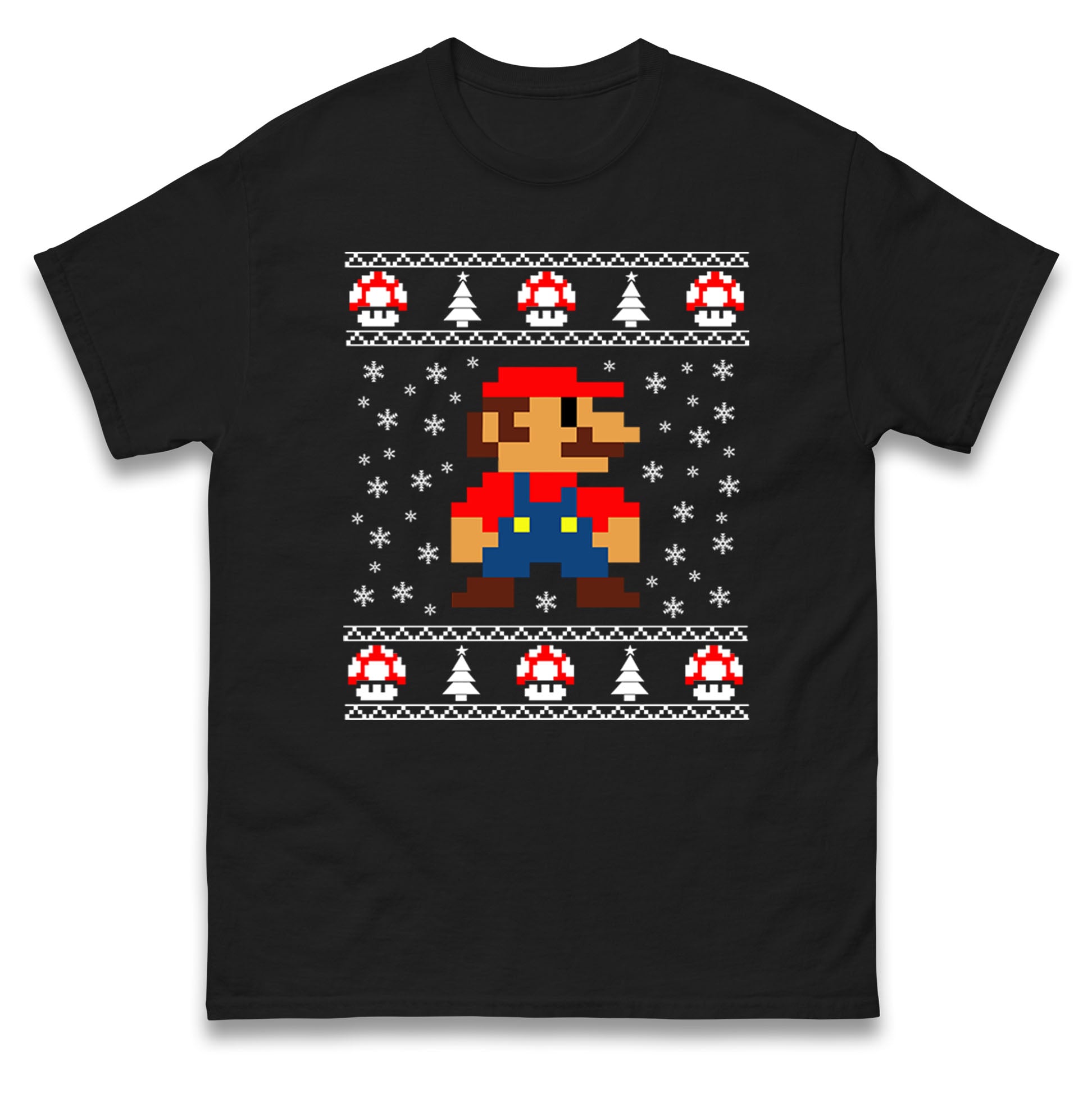 Super Mario Christmas Mens T Shirt Womens Tops Tees 3XL