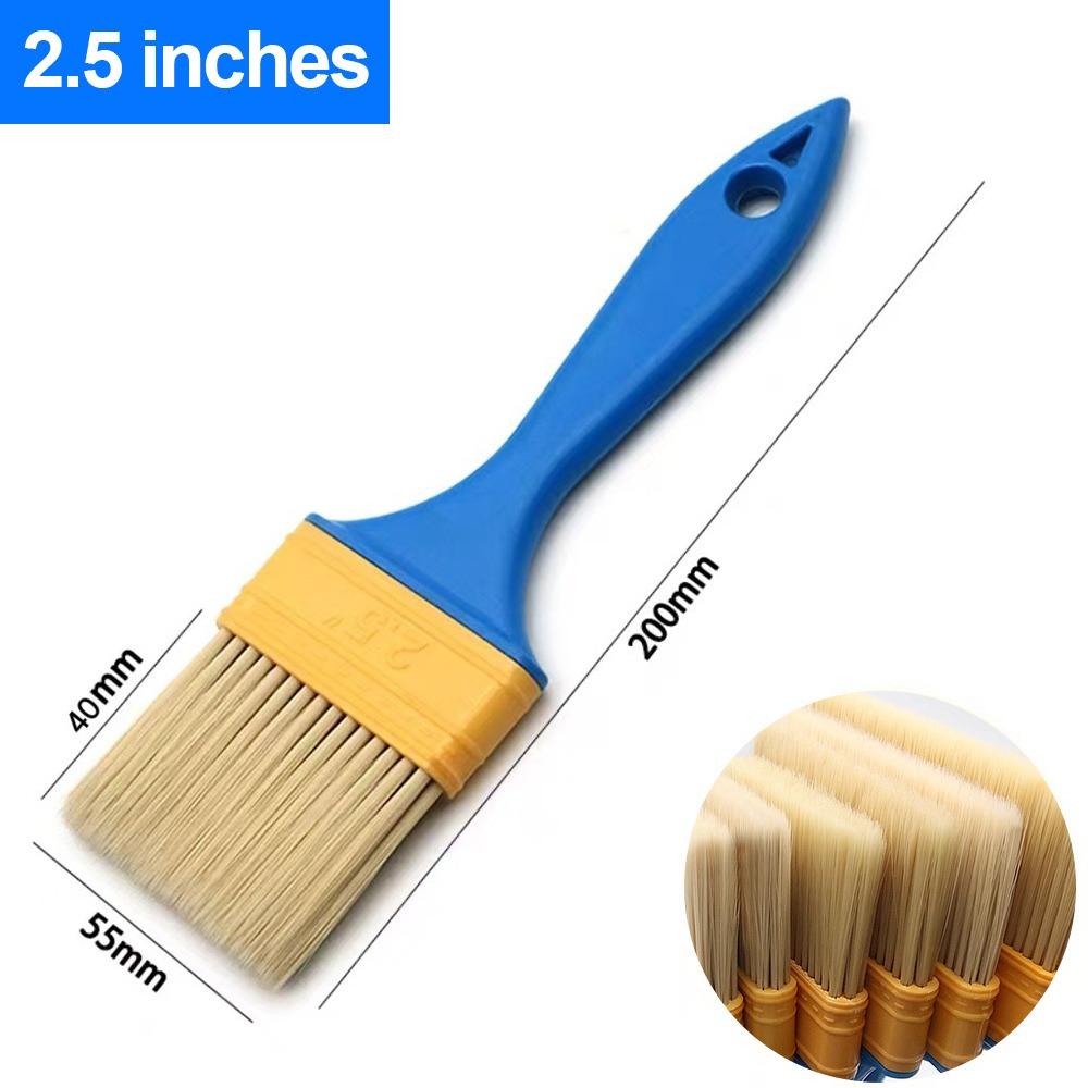 5pcs/set Nylon Bristle Paint Brushes Smooth Application All-Purpose Wall Painting Tools Plastic Handle Latex Brush Wall Painting
