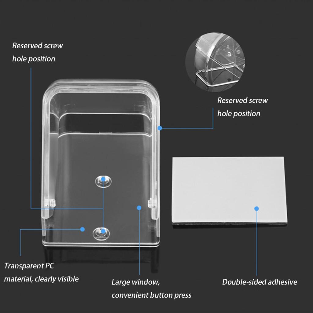 9.7x6.4cm PC Ring Doorbell Cover Waterproof Doorbell Cover Rainproof Protective Case Push Button Shield Multipurpose Storage Box
