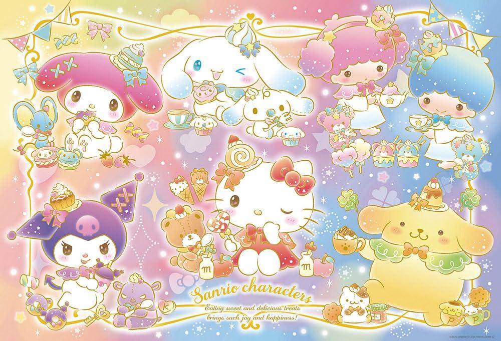 Beverly Jigsaw Sanrio Sparkling Snack Time Made in 1000-Piece Puzzle, Characters, (49x72cm), Japan, 1000-125