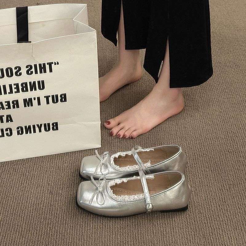 French Ballet Style Shallow Mouth Large Size Wasteland Style Dopamine Thin Bottom Ballet Style Shoes 2025 Popular Wide Feet