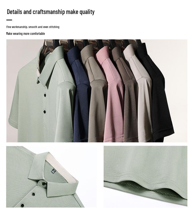 Men's Short-Sleeve Polo Shirt - Summer Fashion Lapel, Loose Fit, Casual Base Layer Top