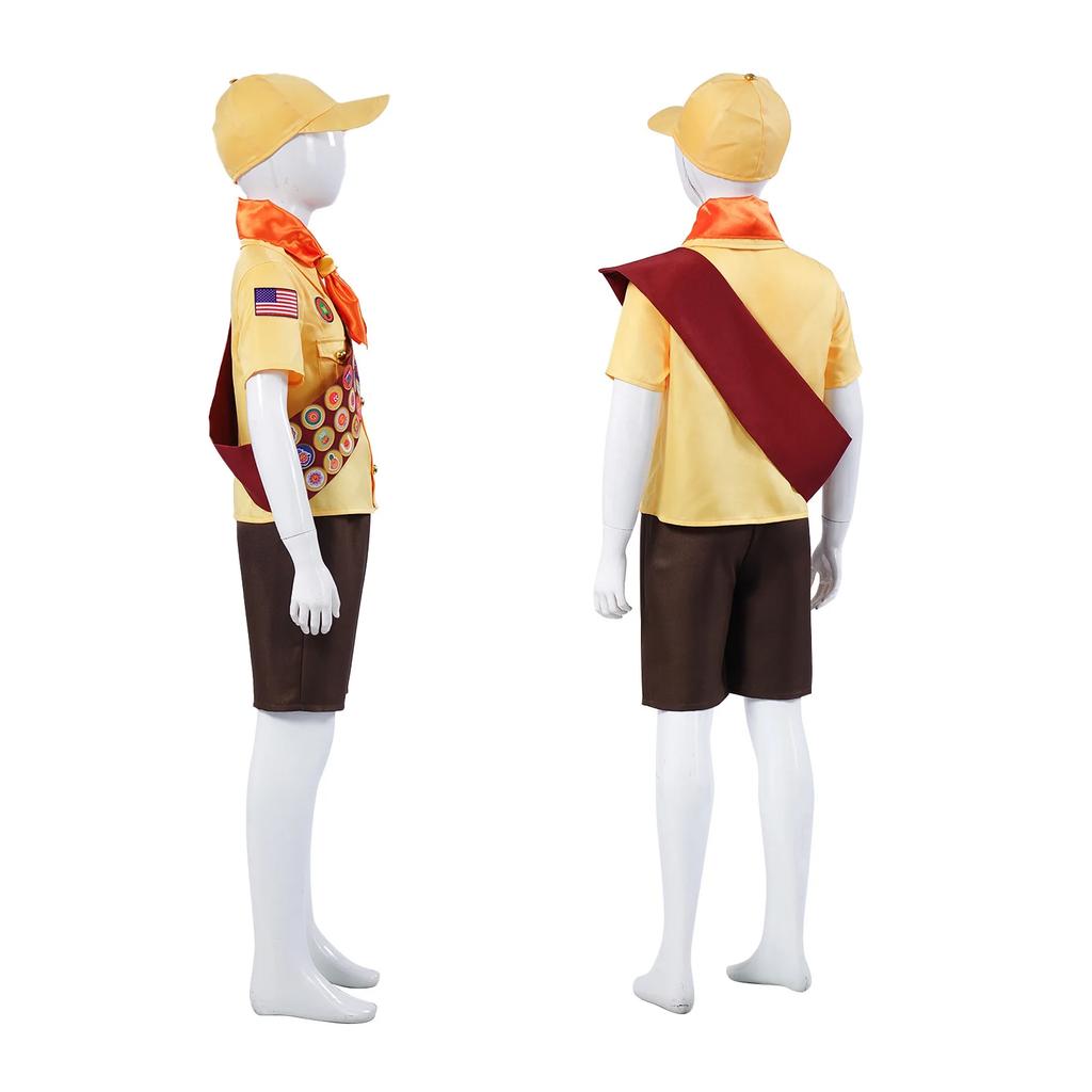 Up Movie Russell Cosplay Costume Little Boy Explorer Outfit Anime Character Performance Suit for Kids