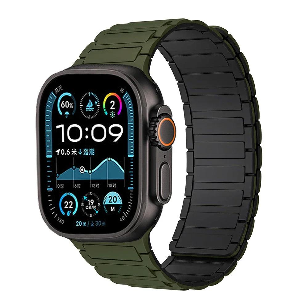 Silicone Strap for Apple Watch Band 49mm 46mm 42mm 45mm 44mm 41 40mm Bracelet iWatch Series 11 10 9 8 7 6 5 4 SE Ultra 3 2 49MM