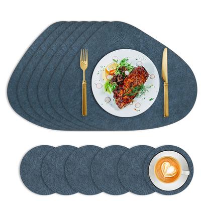 Tovaglietta Bifacciale Stile Pelle Bovina a Goccia: Sottobicchiere Termoisolante Antiscottatura, Stile Ins.