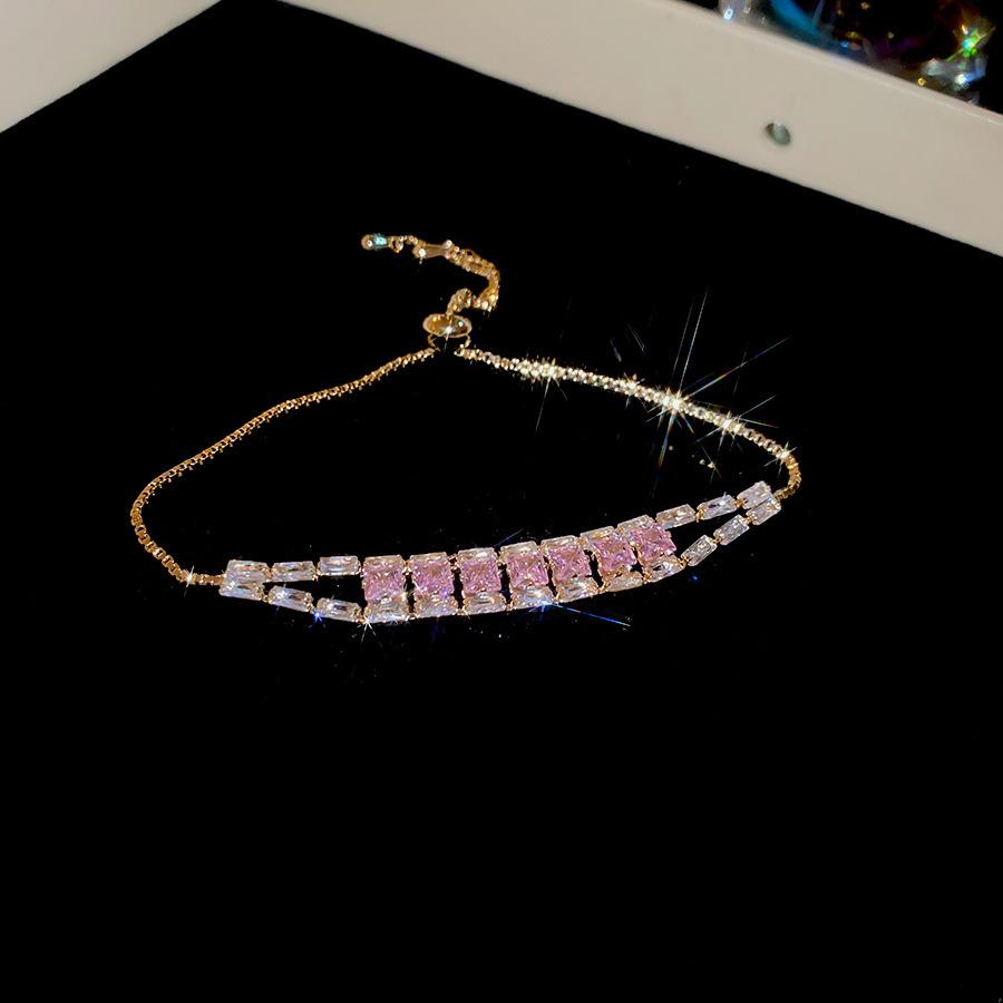 Europe and the United States Hot-selling Color Oval Love Zircon Bracelet Light Luxury Bracelet Personalized Jewelry Women