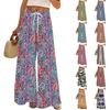 Womens Pants Wide Leg Pants With Pockets Casual Trousers Printed  Elastic Waist Sweatpants
