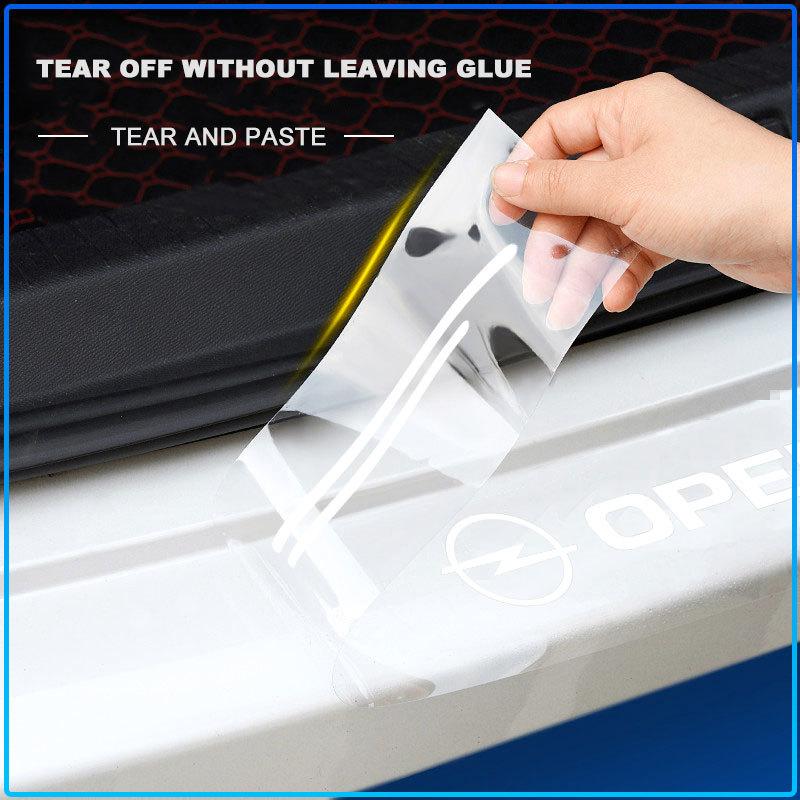4 Stuks Auto Drempelbeschermer Transparant Decoratief Badge 3D Sticker Voor Opel crosa d astra h insignia astra j zafira b mokkaastra vivaro astra g