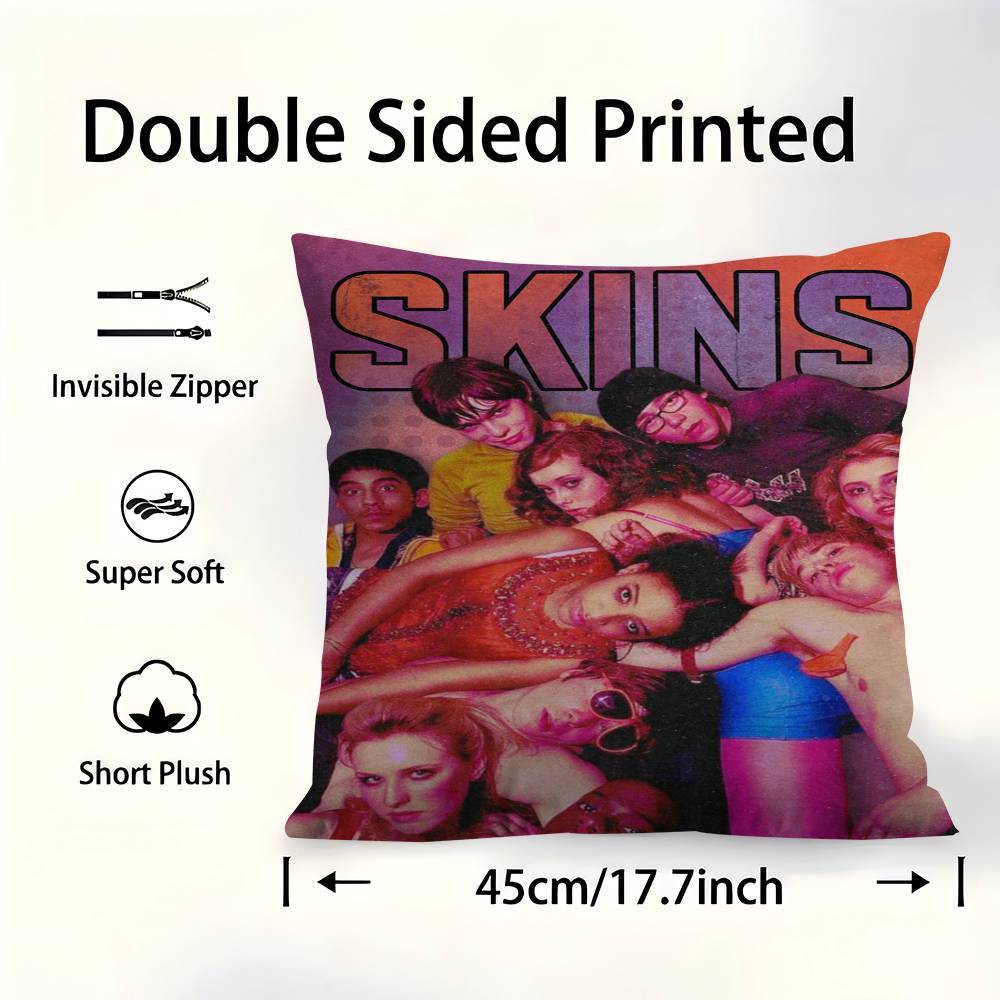 Teen TV Series Skins Generation Cushion Cover Pillow Cover Decor Pillowcase Printed Cushion Case For Couch