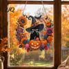 Schwarze Katze Halloween Dekoration Mond Strassstein Malset, Facettierter Kunstkristall Hängende Dekoration, Diamond Art Projekte für Erwachsene DIY Bastel Fensterdekoration für