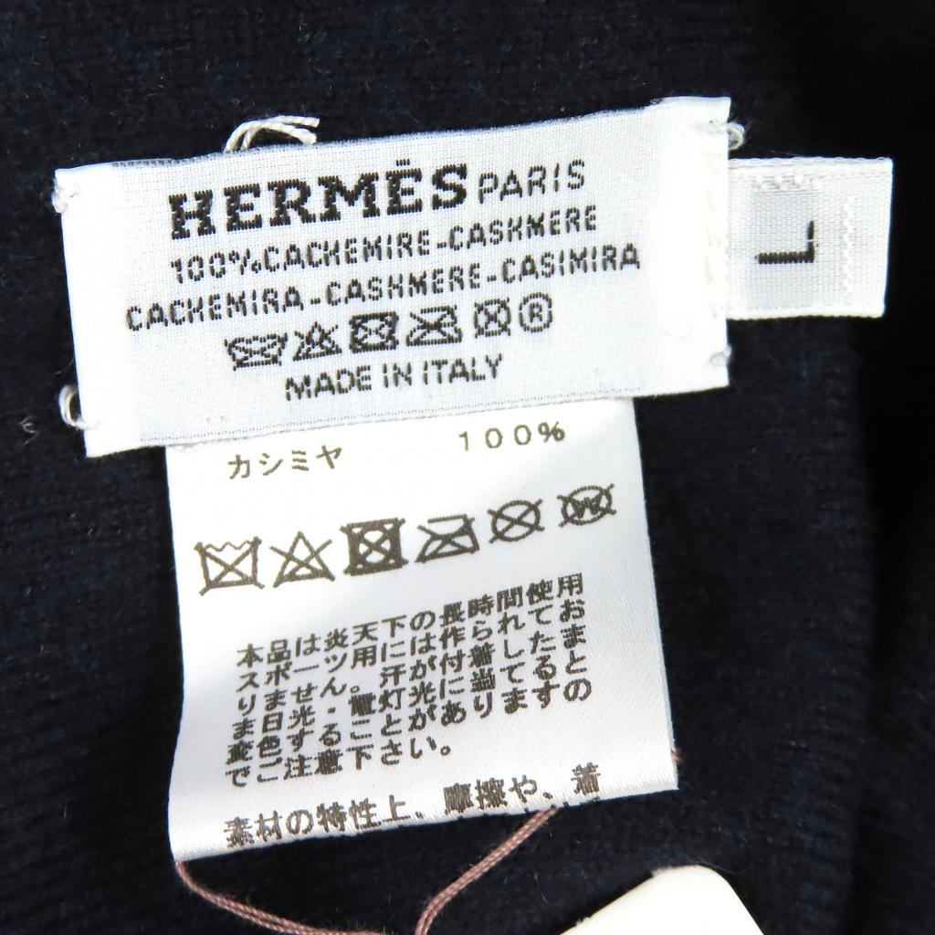 Pristine HERMES Knit cap H Twist Heaven Twist Serie Button Beanie Knit Hat L Used