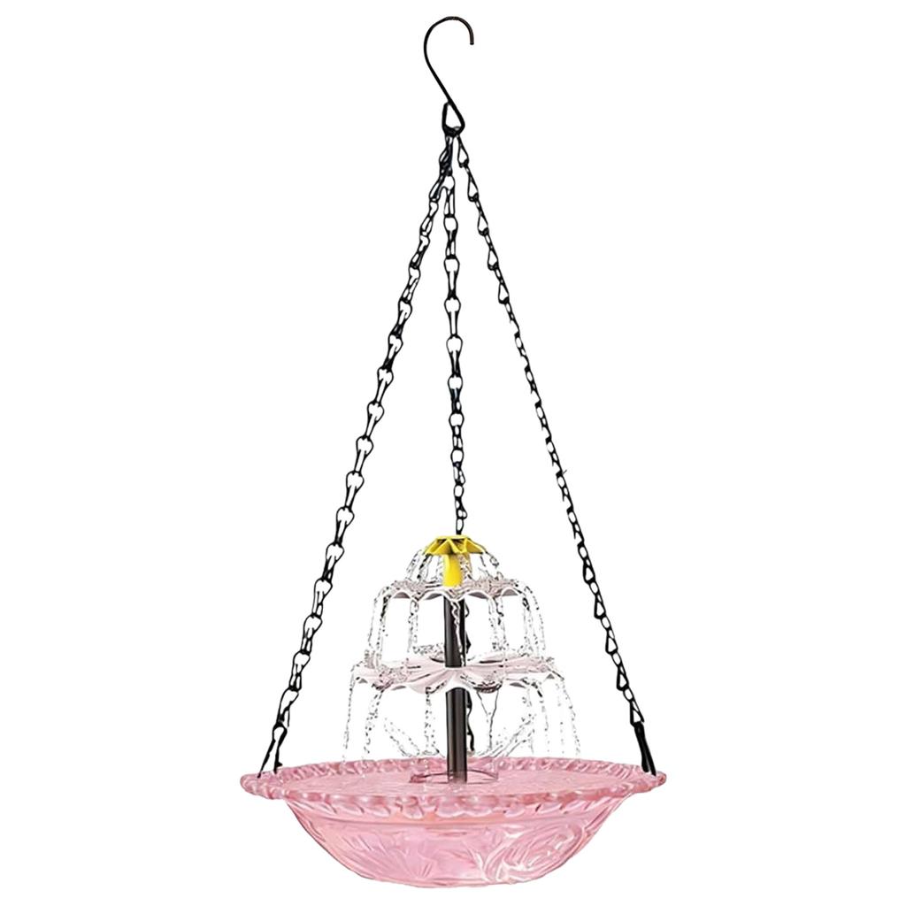 Hanging Solar Bird Bath Fountain Wildlife Feeder Bird Bath Bowl with Solar Powered Pump for Outdoor Garden Backyard Patio Lawn