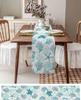 Summer Beach Sea Turtle Nautical Coral Linen Table Runners Seasonal Farmhouse Party Decor Kitchen Dining Table Wedding Decor