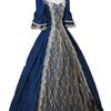 Abito Maxi da Donna Scollo Quadrato Manica a Tre Quarti Linea ad A Vestibilità Larga Vintage Nobile Abito da Ballo