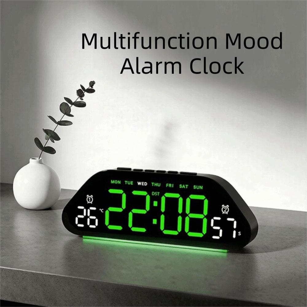Temperature Display LED Alarm Clock Large Screen Electronic Clock Desk Clock  Bedroom