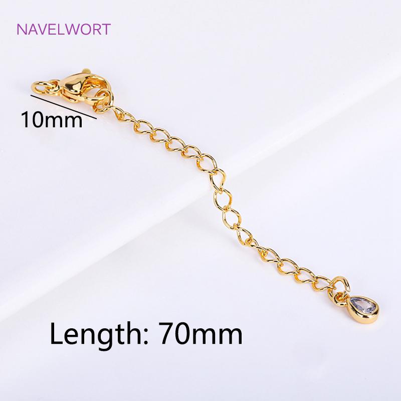 18 Karat Vergoldete 7,5 cm Verlängerungskette Für Schmuckherstellung, Handgefertigte DIY Armband Halskette Verlängerer Ketten Zubehör Teile
