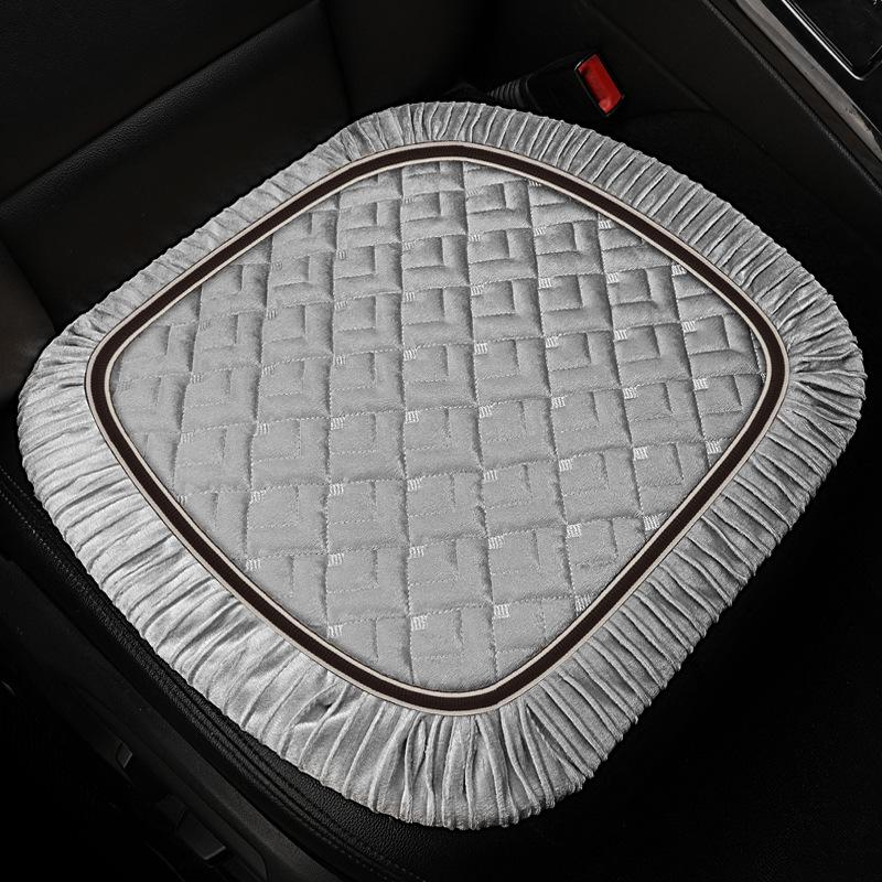

2024 New Winter Lace Quilted Down Car Cushion Soft Short Plush Warm High Quality Autumn Winter Auto Seat Cover Office Seat Pad