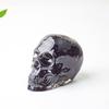 Crystal Resin Skull Decor With Natural Stones For Office And Home Tabletop Display