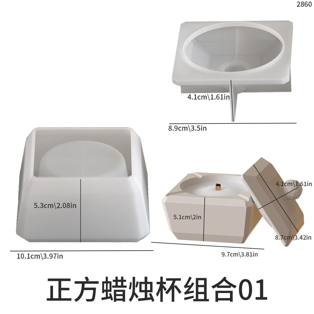 Gypsum Candlestick Silicone Mold Octagonal Square Section Cement Cup Molds DIY Resin Concrete Creative Home Ornaments Mould