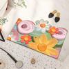 Colorful Lemon Cherry Blossoms Floral Patterns Pattern Diatom Mud Floor Mat For Living Room