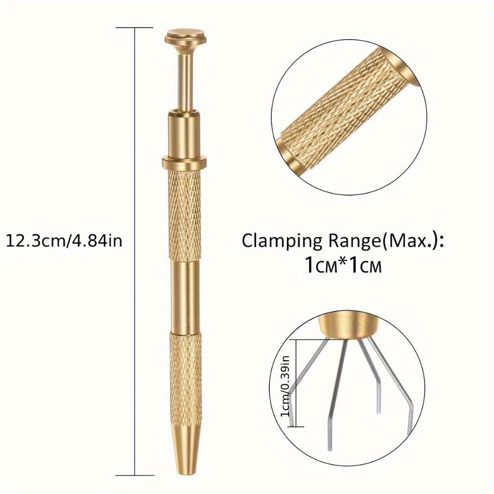 

1pc 4 Prongs Pick Tweezers Stainless Steel 4-Claw Pick Up Tool For Small Parts Pickup, Grabber For Nails Clamping золотий