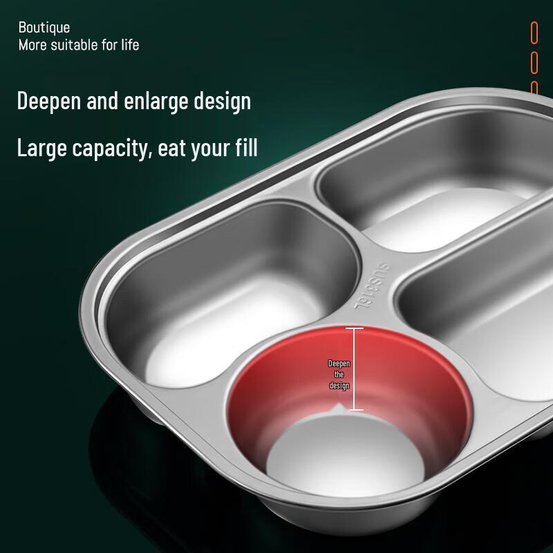 Chahua 316 Edelstahl Kinder Unterteilter Speiseteller Set