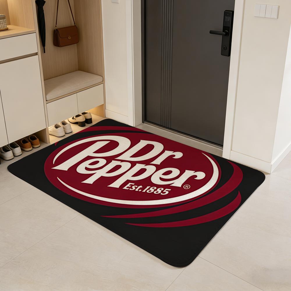 

drink D-Dr Pepper Floor Mat Flannel Door Mat Non-Slip Absorbent Washable Indoor Home Rug 40x60cm