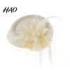 Pillbox Hat Exquisite Sweet Fascinator with Hair Clip Decorative Anti-fall Faux Feather Flower Mesh Veil Accessories Cocktail Headwear