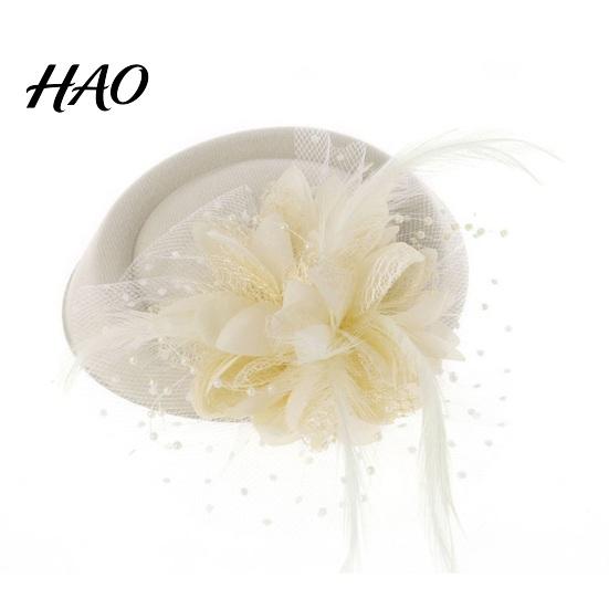 Pillbox Hat Exquisite Sweet Fascinator with Hair Clip Decorative Anti-fall Faux Feather Flower Mesh Veil Accessories Cocktail Headwear