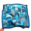Light luxury three-dimensional geometric printing medium square scarf imitation silk contrasting color silk scarf trendy cool wear decorative neck sca