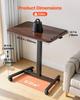 Standing Desk, Adjustable Height Mobile Stand Up Desk with 4 Casters, 650 x 480 mm Small Computer Sit Stand Rolling Workstation with Hook, 15 kg