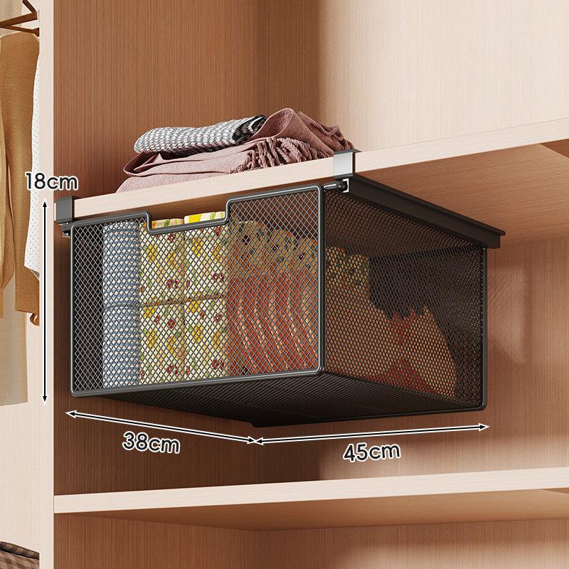 Wardrobe Hanging Shelf: No-Drill Wall-Mounted Storage Rack for Cabinet or Underwear Organization