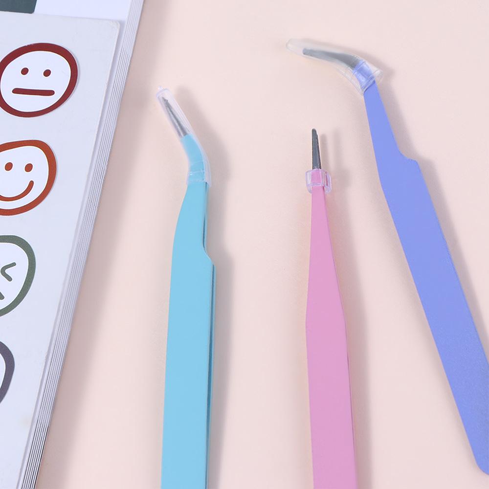 Tape Sticker Tool Picking Tool Stainless Steel Tweezers Nipper Macaron Color Nail Tweezers